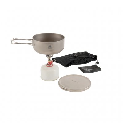 What's included: saucepan with lid, gas burner, storage bag for burner and a storage bag for the whole kitchen