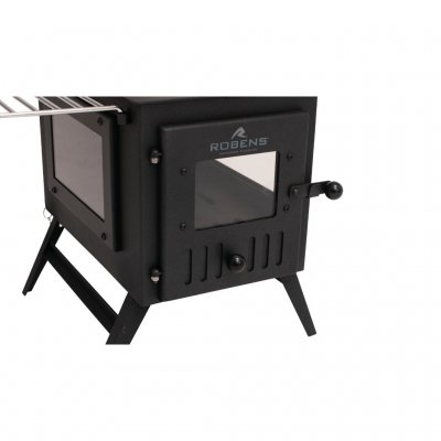 Tent stove with open damper