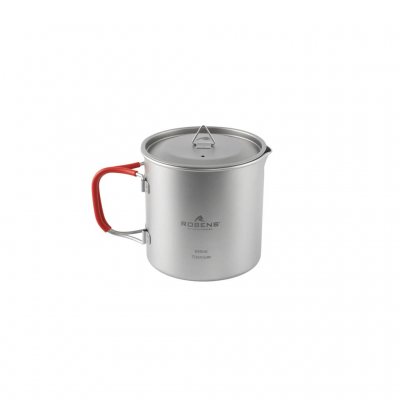 Ultralichte titanium pan voor één persoon, met een inhoud van 650 ml en een gewicht van slechts 99 g.