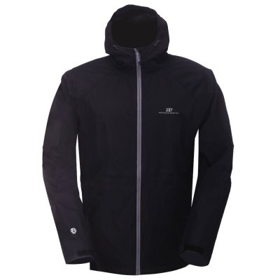 2117 Flistad Eco 2.5L Black is a light shell jacket for hiking and camping.