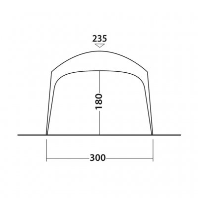 Hoogte van de Outwell Wakefield Shelter M