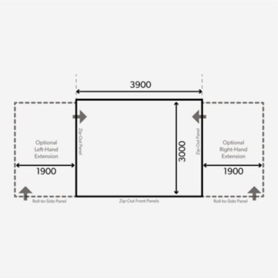 Floorplan for Dometic Grande Air Pro 390