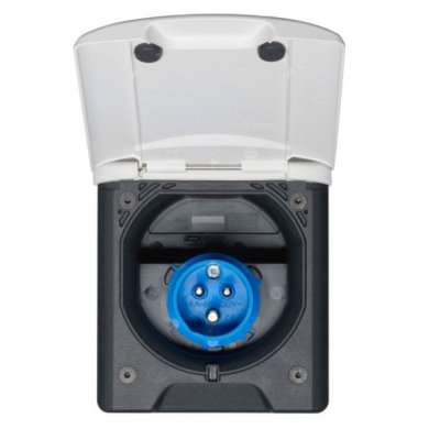 Spring-loaded lid with magnetic lock.