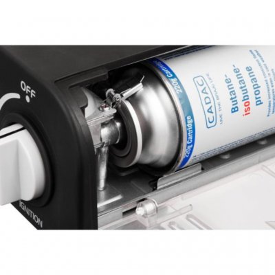 The gas bottle is easy to mount in the compartment on the side of the grill.