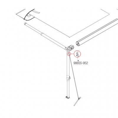 Line holder that attaches to the leg for Fiamma Caravanstore.