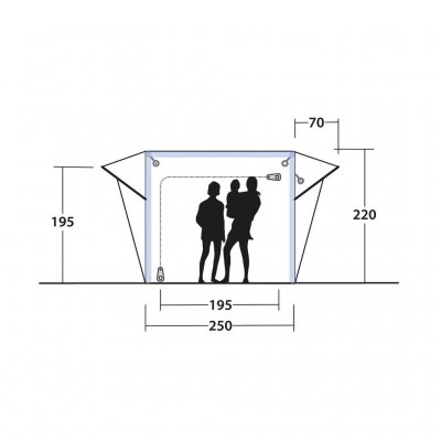 Hoogtematen voor Outwell Cross PowerAir autotent