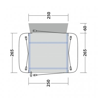 Plattegrond voor de Outwell Cross PowerAir autotent