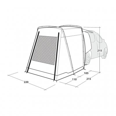 Afmetingen van de Outwell Dune SUV
