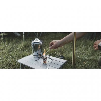 Deksel met transparante knop zodat je kunt zien wanneer de koffie wordt gezet.