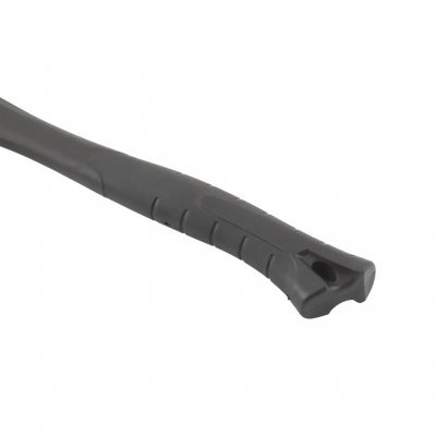 De hamer heeft een comfortabele rubberen handgreep.