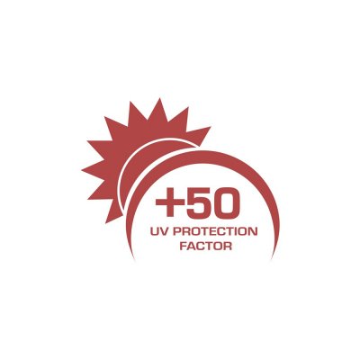 The beach shelter has a sun protection factor of +50.