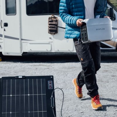 Laad je EcoFlow Delta direct op met zonne-energie. Perfect voor kamperen.