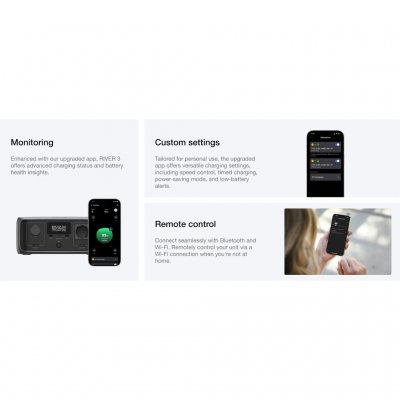 EcoFlow River 3 kan övervakas och styras via EcoFlows app.
