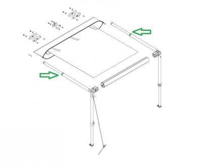 Fits both right and left arm on Fiamma bag awnings.