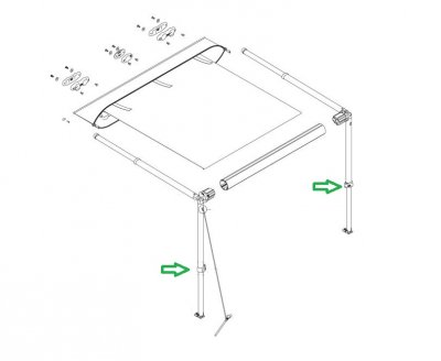 Fits both right and left legs on the awning