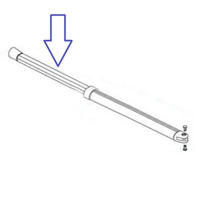 The part of the arm that is pulled out towards the caravan.