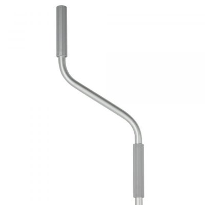 The awning crank has an ergonomic handle