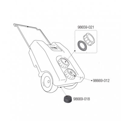 Drawing for lid for Fiamma waste water tank 23 liters.