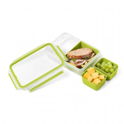 Lunch box with three different compartments