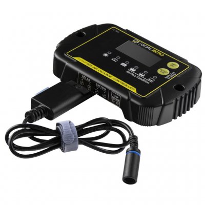 Charge your 12V battery with both freestanding and mounted solar panels.