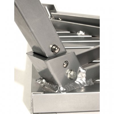 Safety latches keep the legs in place