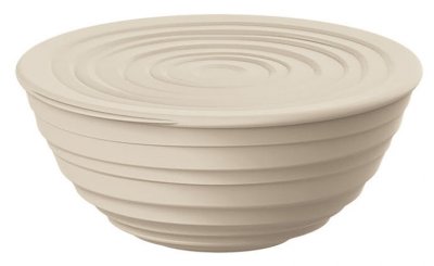 Bowl with lid in stylish design, holds approx. 1 L.