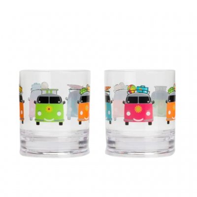 Tumblers Camper of Flamefield in 2 pack, made of resistant polycarbonate.