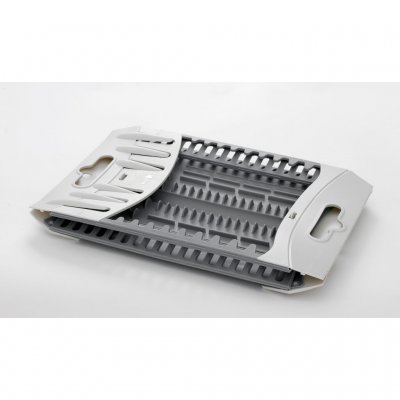 Hopfällbart diskställ som tar liten plats i packningen.