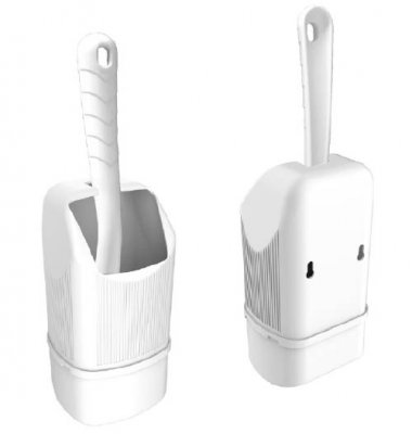 Smooth toilet brush for caravans and motor homes. Can be attached to the wall.
