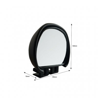 Dimensions for Milenco blind spot mirror.