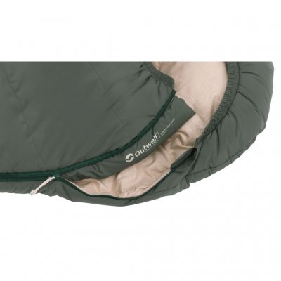 Outwell Convertible Junior Dusty Green – warme kinderslaapzak met dubbele vulling en verstelbare lengte.