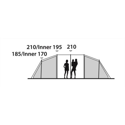 Height for Outwell Familyfun 800 Family Tent