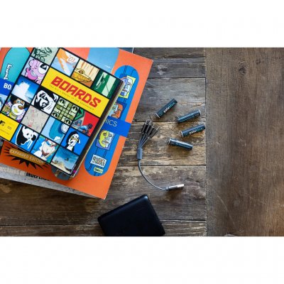 The batteries are easy to charge with the included charging cable.