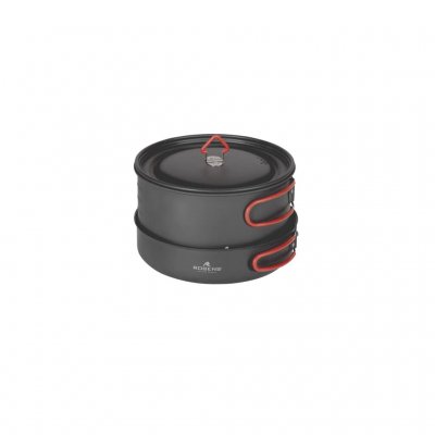 Compact kookset dat weinig ruimte inneemt in de bagage.