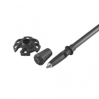 De stokken hebben verwisselbare punten zodat ze geschikt zijn voor verschillende soorten terrein.