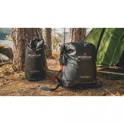 Slijtvaste koeltas van stevig materiaal die ook als waterdichte opbergtas kan worden gebruikt.