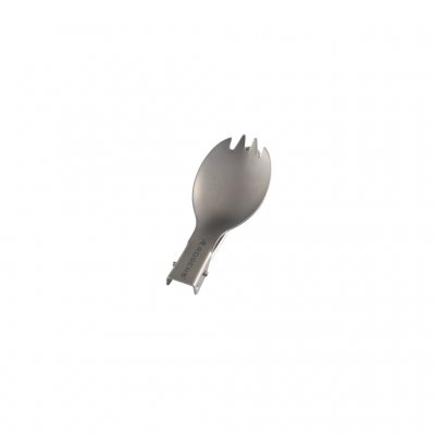 Duurzame, lichte en opvouwbare spork van titanium.