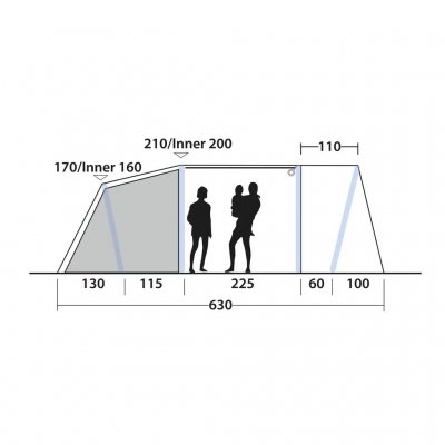 Hoogte Outwell Sacramento 4 Air Air