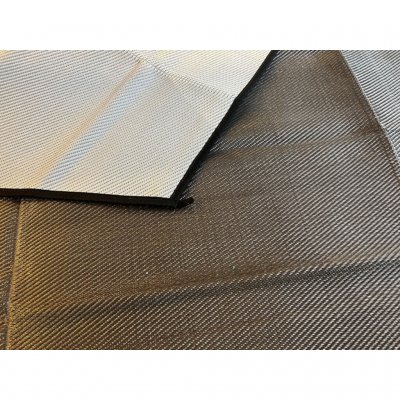 The tent mat has a different color on each side.