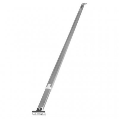 The support leg is attached to the center of the caravan or motorhome awning.