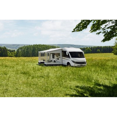 Create a sheltered patio with the awning and a side