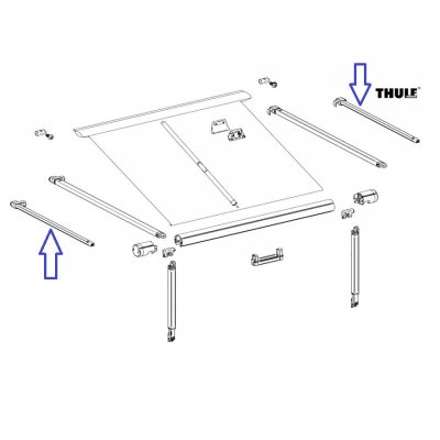 Telescopic part for arm for Thule Omnistor 1200 bag awning.