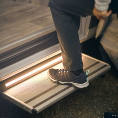 Electric step for your mobile home.