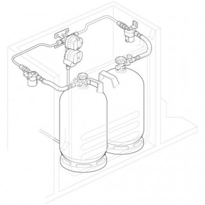 Installation sketch for Truma gas filter