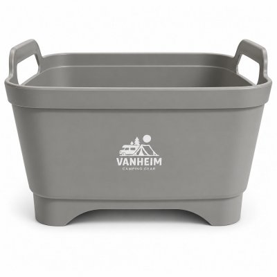 De Vanheim Flexa afwasteil van 16 liter is perfect voor kamperen met een caravan, camper of tent.