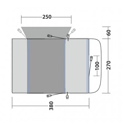 Plattegrond voor de Outwell Wolfburg Air autotent