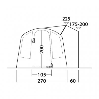 Hoogtematen voor Outwell Wolfburg Air autotent